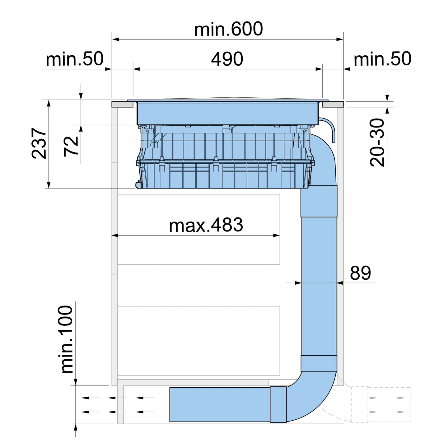 Inventum  IKA8035 inbouw inductie kookplaat met afzuiging 80 cm breed