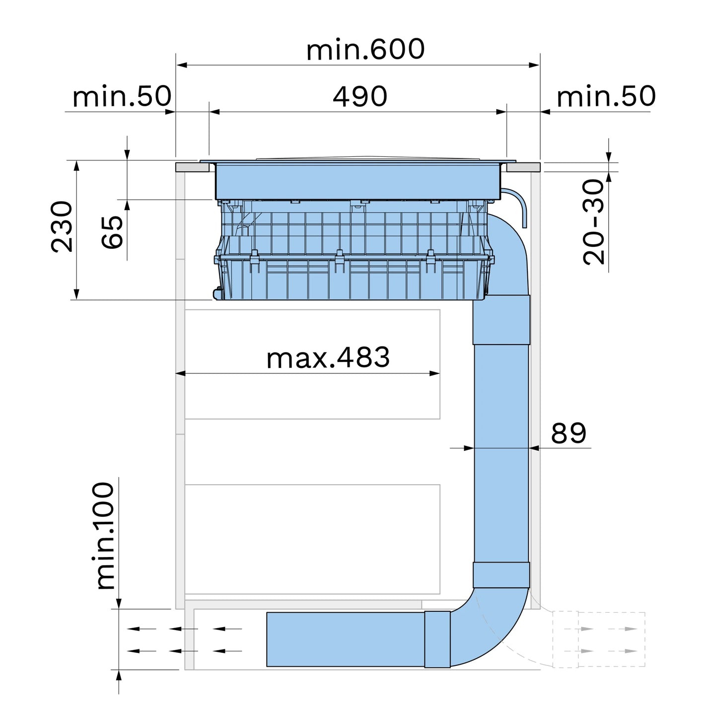 Inventum  IKA8045 inbouw inductie kookplaat met afzuiging 80 cm breed