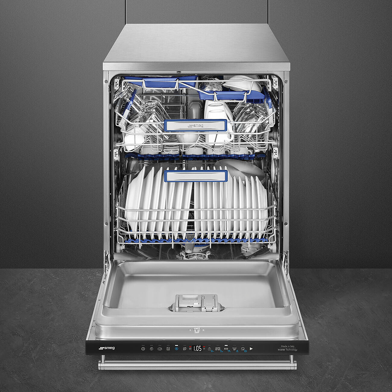 SMEG LVS345BQSTX Vrijstaand Vaatwasser RVS