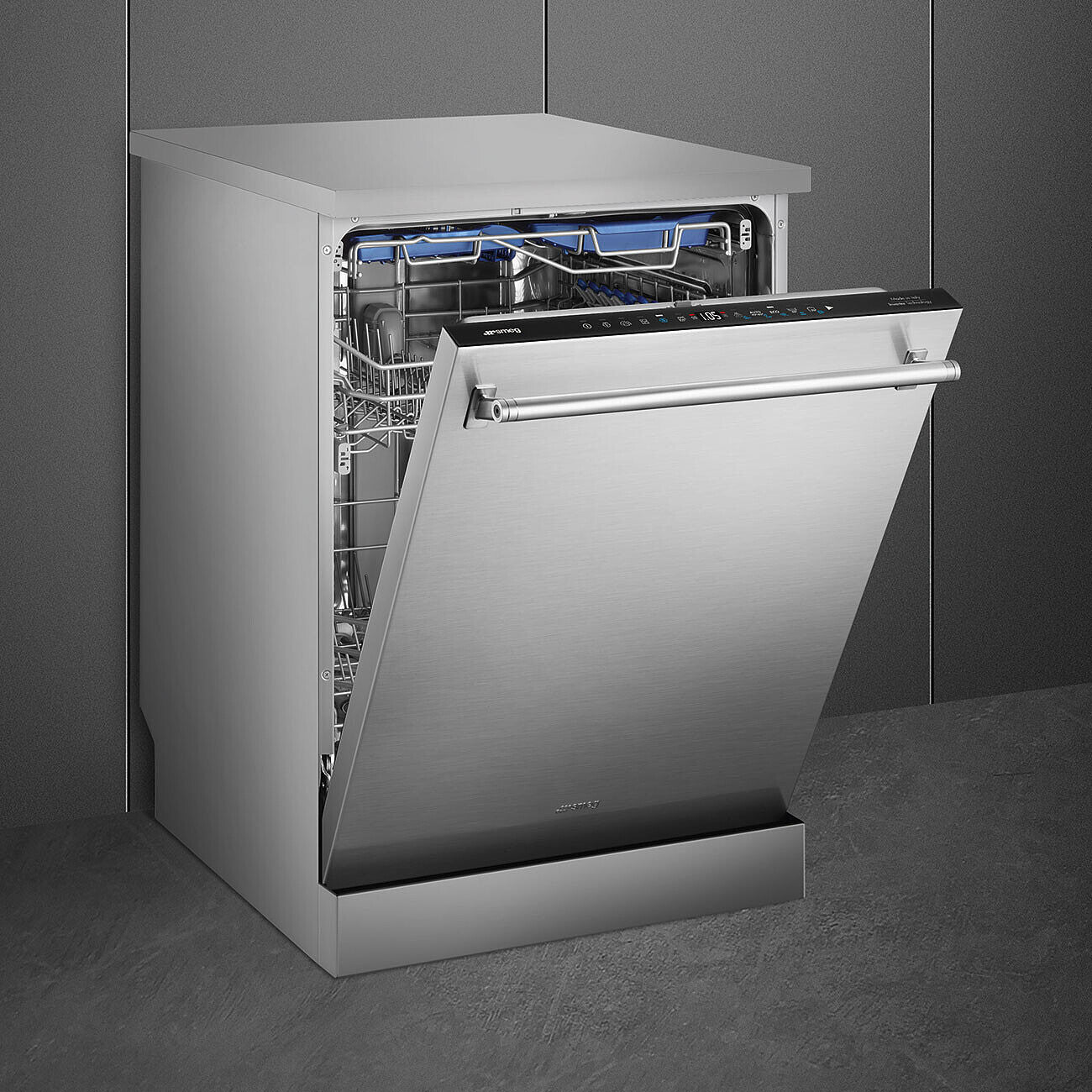 SMEG LVS345BQSTX Vrijstaand Vaatwasser RVS