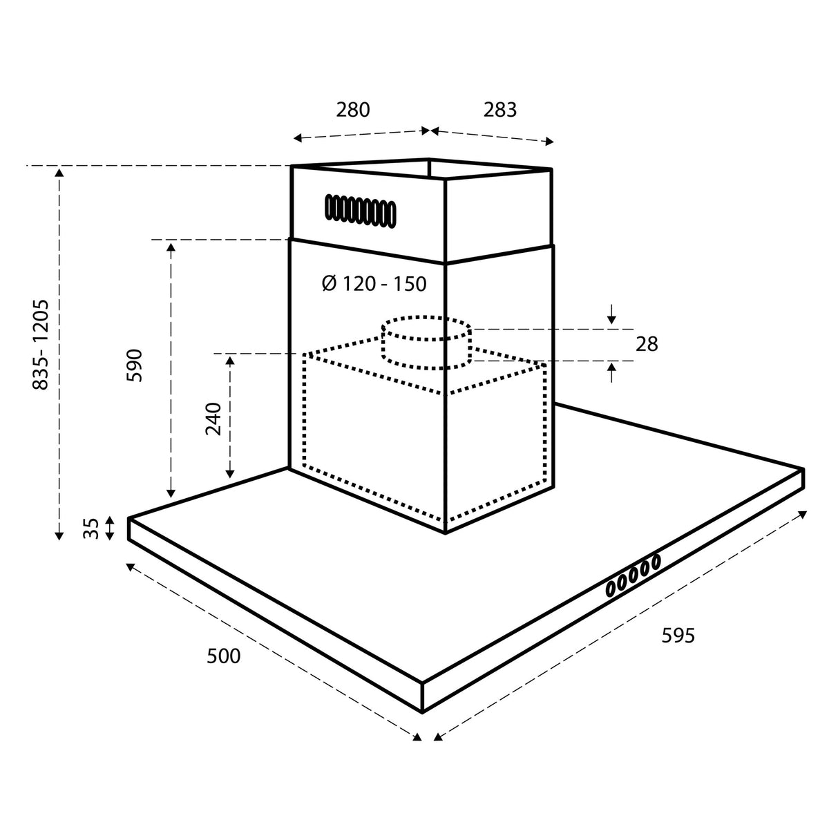 Inventum AKB6000RVS inbouwtekening