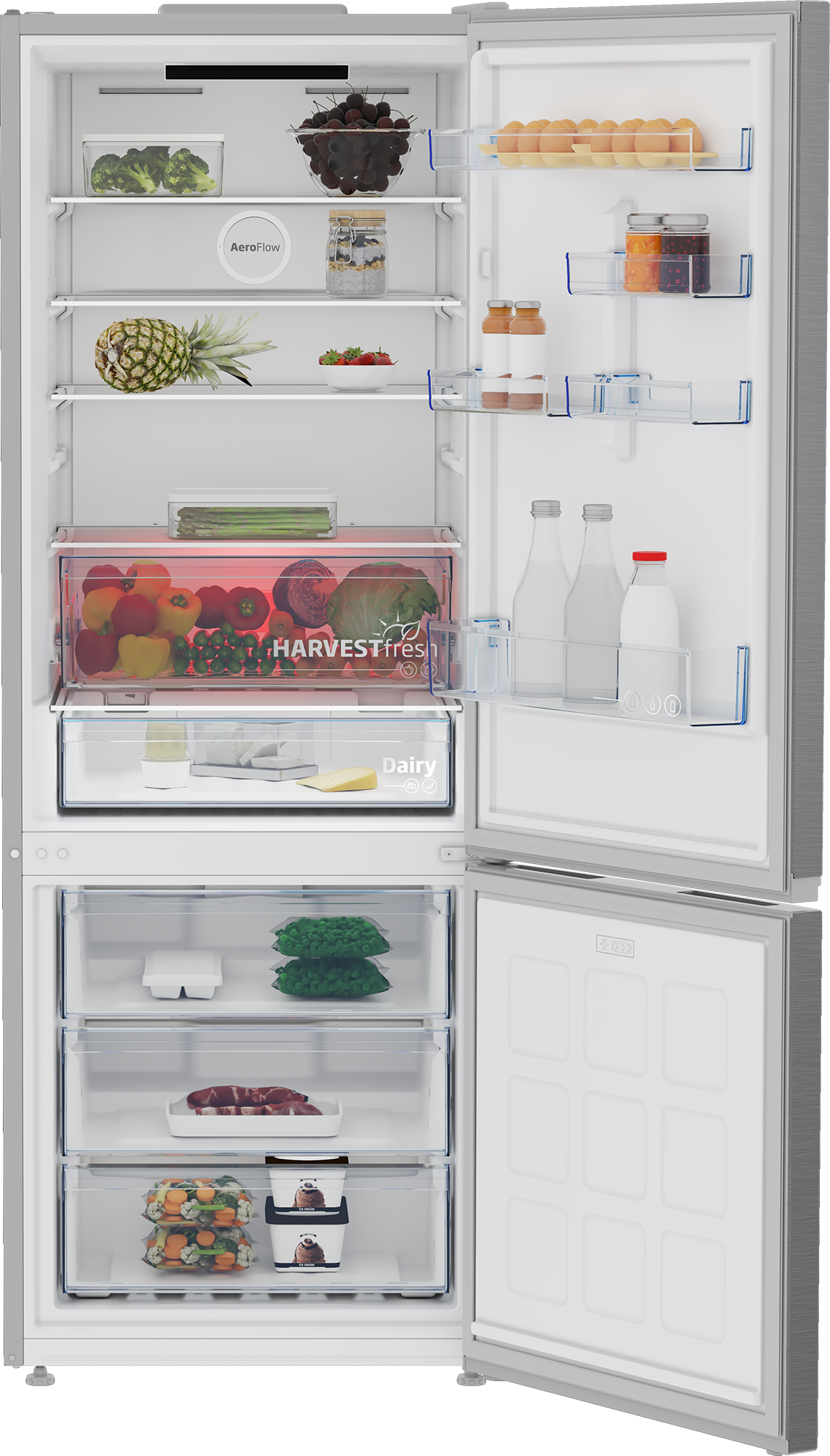 Beko B5RCNE565HXP HarvestFresh rood licht