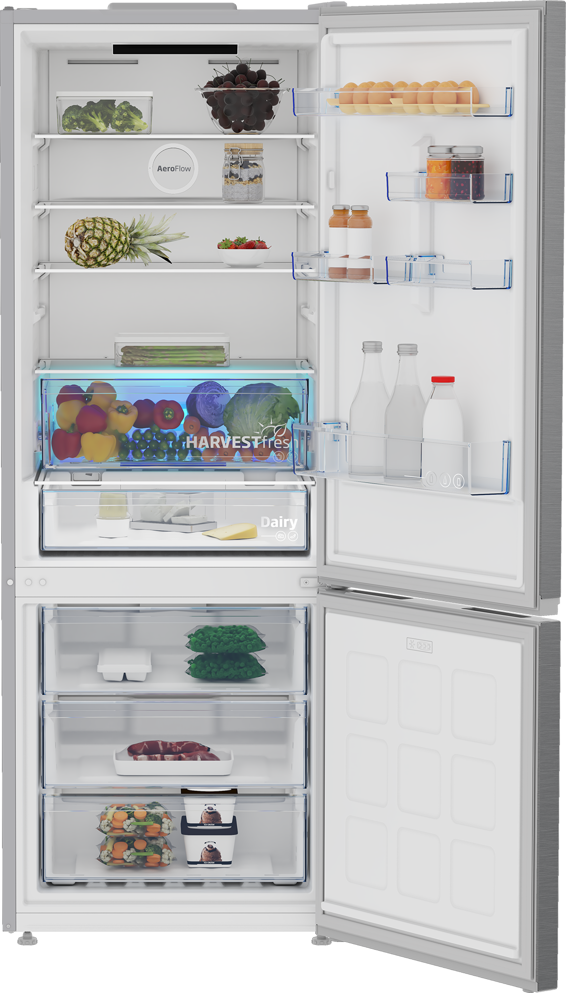 Beko B5RCNE565HXP HarvestFresh blauw licht