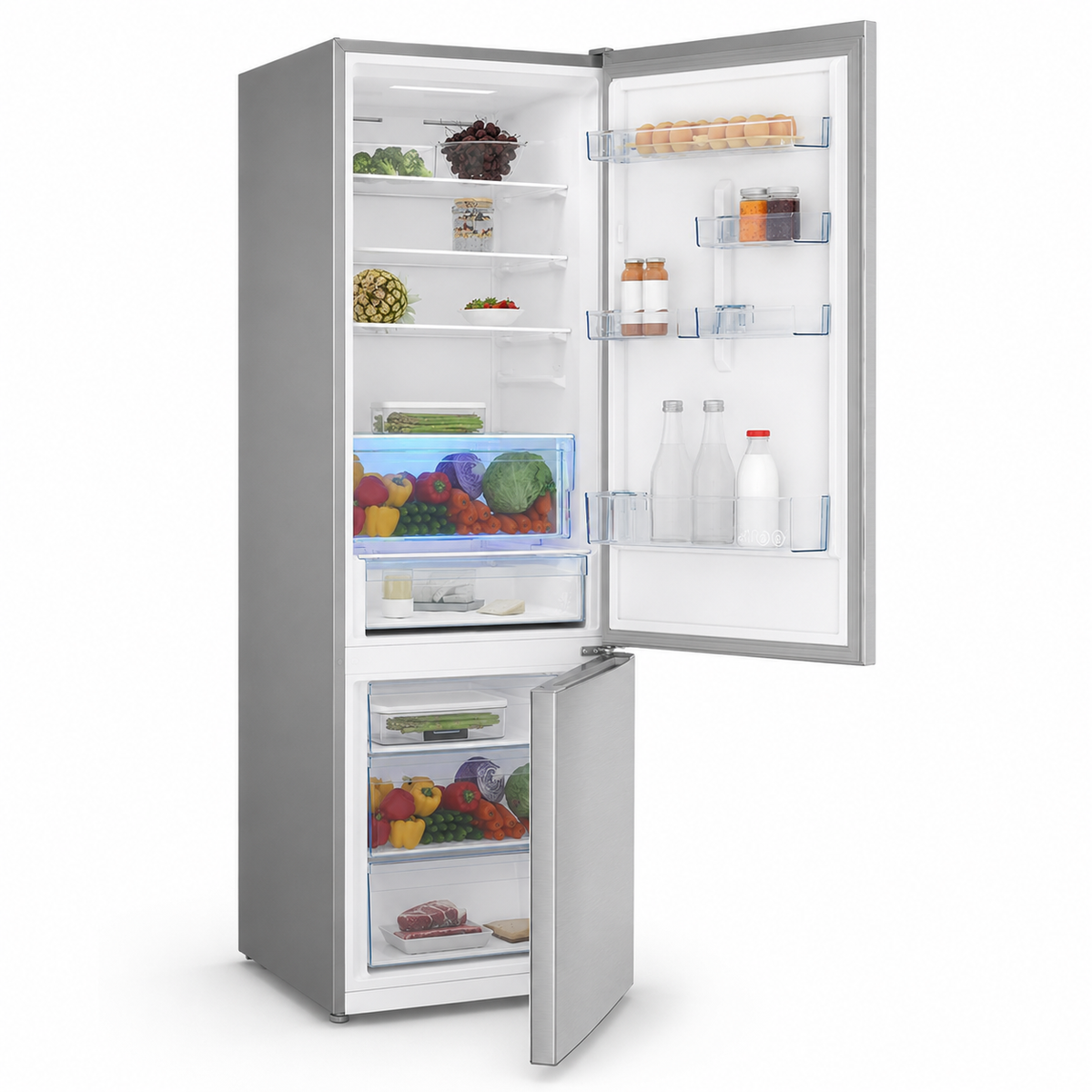 Beko B5RCNE565HXP open koel- en vriesgedeelte