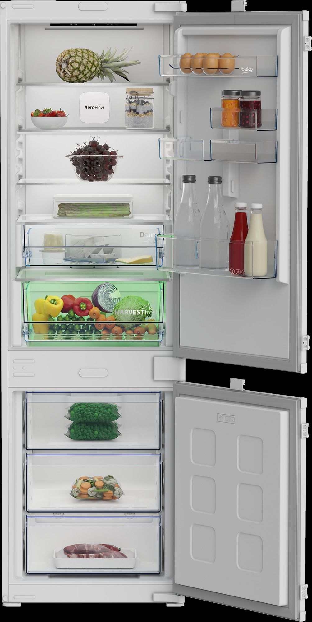 Beko B7BCNA296HS geopend interieur