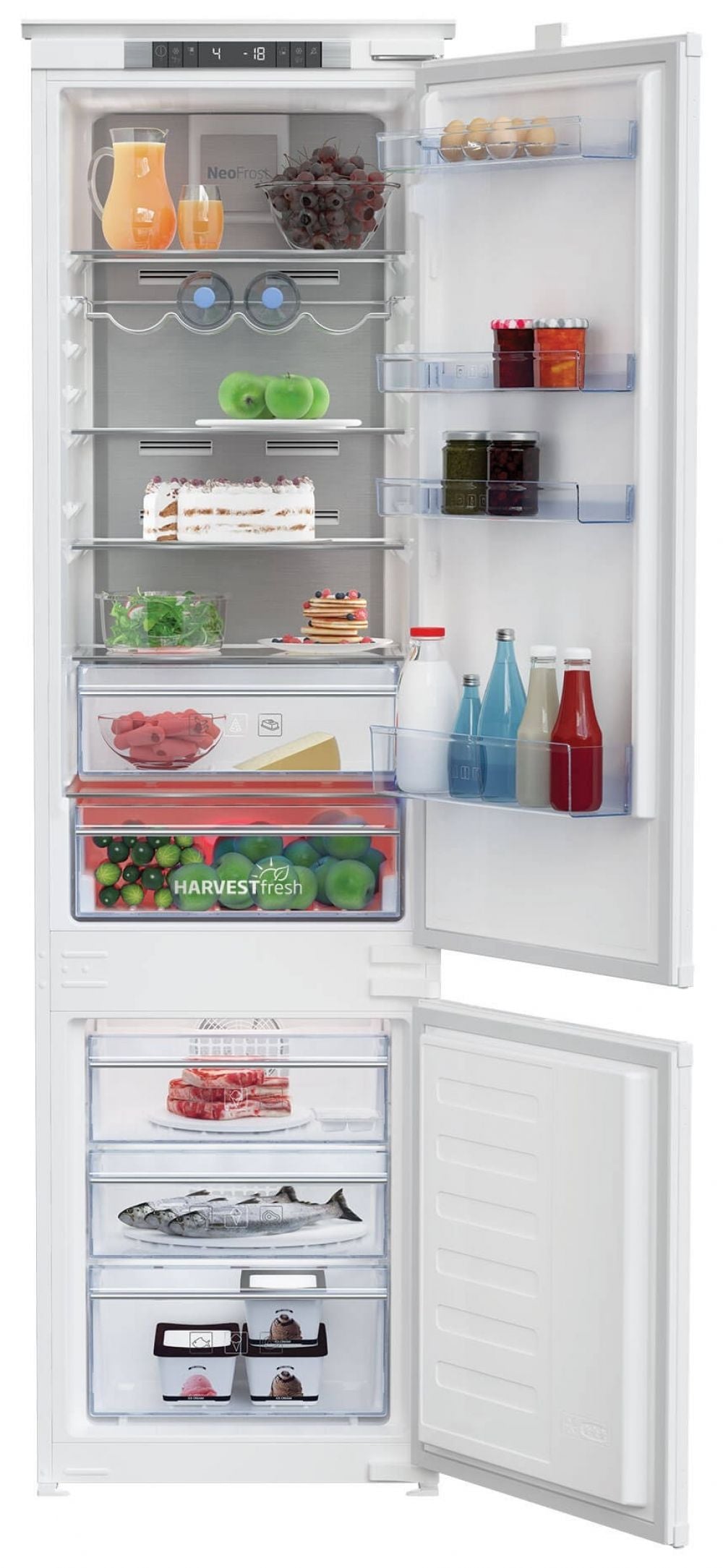 Beko BCNA306E4SN inbouw No Frost koel-vriescombinatie