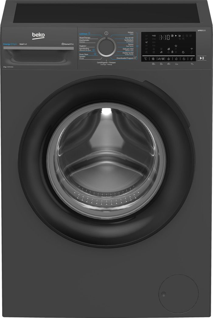 Beko BM3WFU6843A wasmachine Bohemian Antraciet vooraanzicht