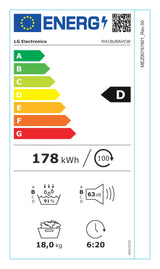 LG RH18U8AVCW warmtepompdroger met een vulvermogen van 18 kilo
