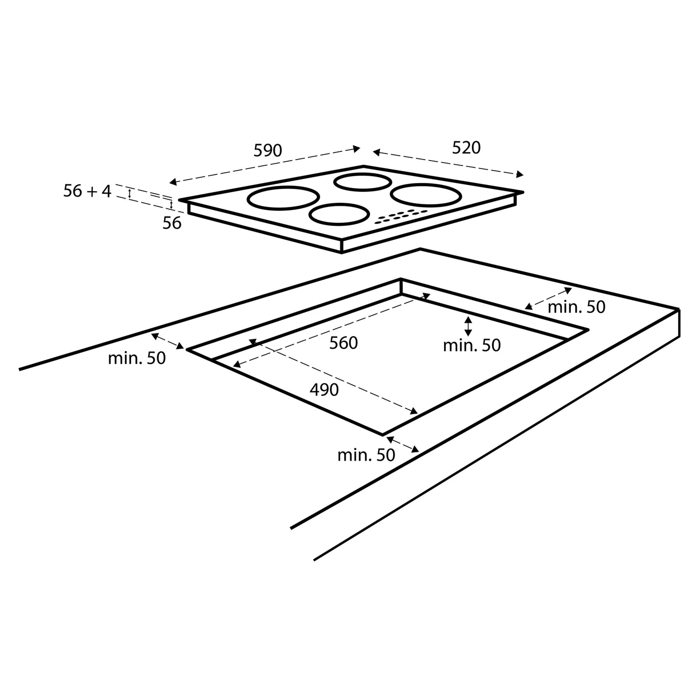 Inventum  IKI6035 Inductie kookplaat 60 cm breed