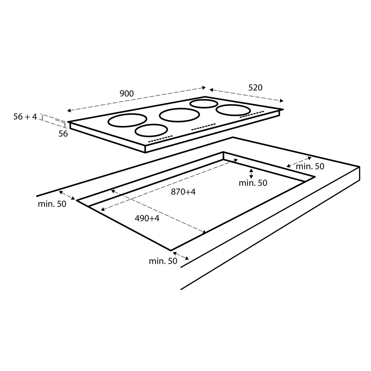 Inventum  IKI9035MAT Inductie kookplaat 90 cm breed