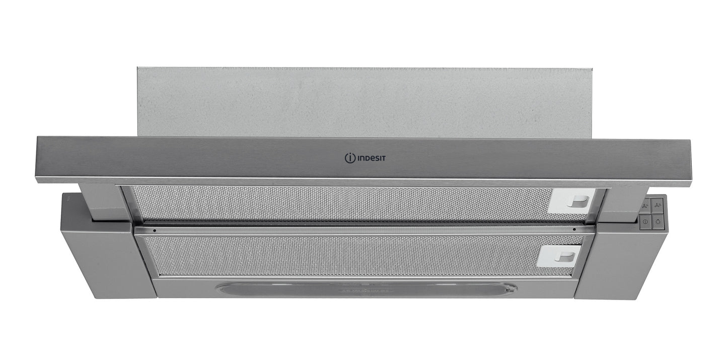 Indesit H 461 IX.1/1 afzuigkap Semi-inbouw (uittrekbaar) Roestvrijstaal 304 m³/uur D