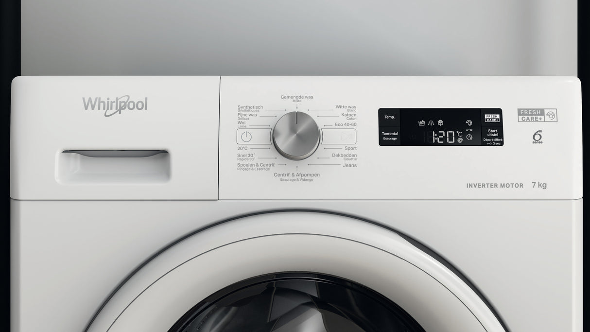 Whirlpool vrijstaande wasmachine: 7,0 kg - FFSBE 7458 WE F