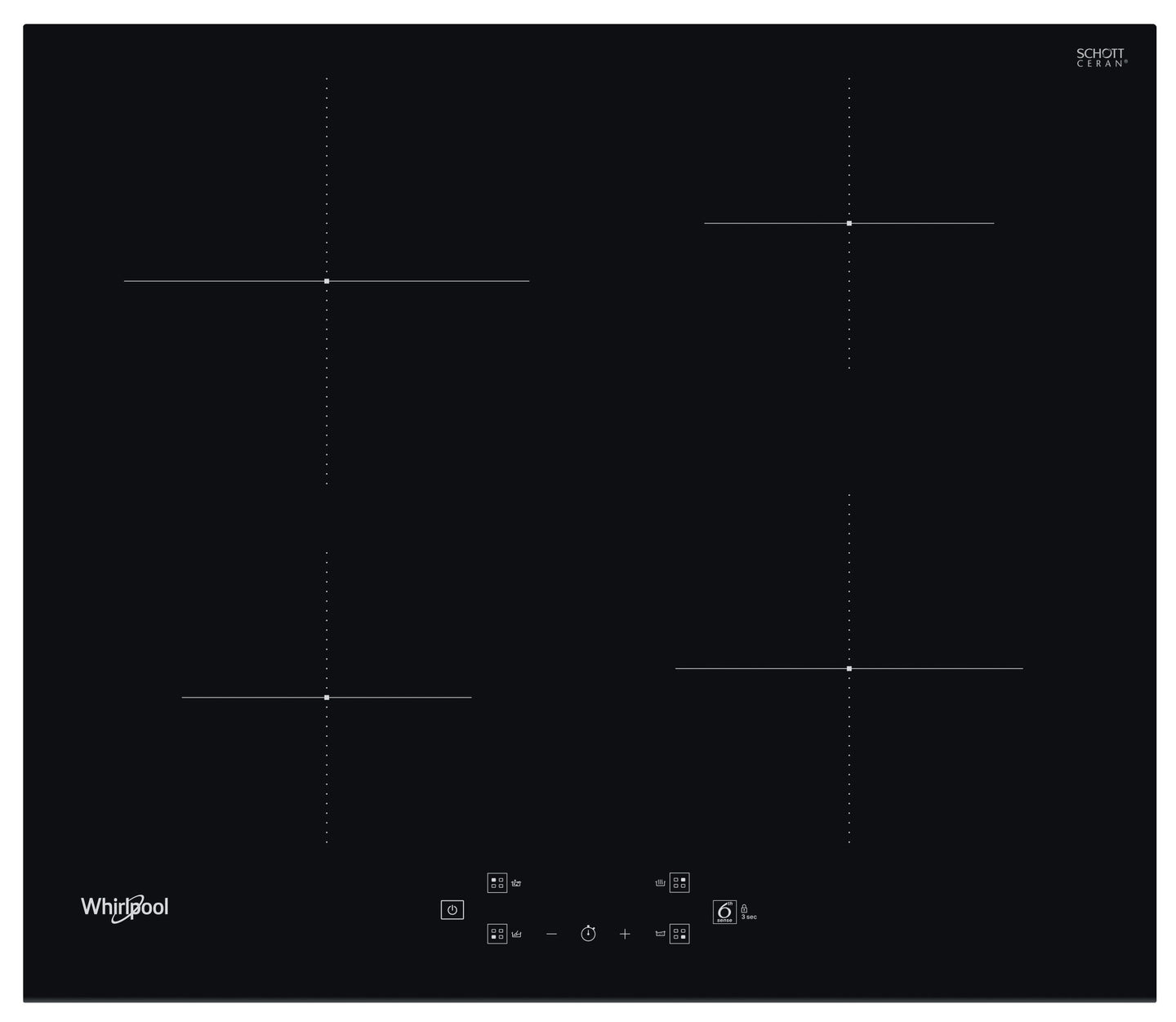 Whirlpool WS Q2760 BF kookplaat Zwart Ingebouwd 60 cm Inductiekookplaat zones 4 zone(s)