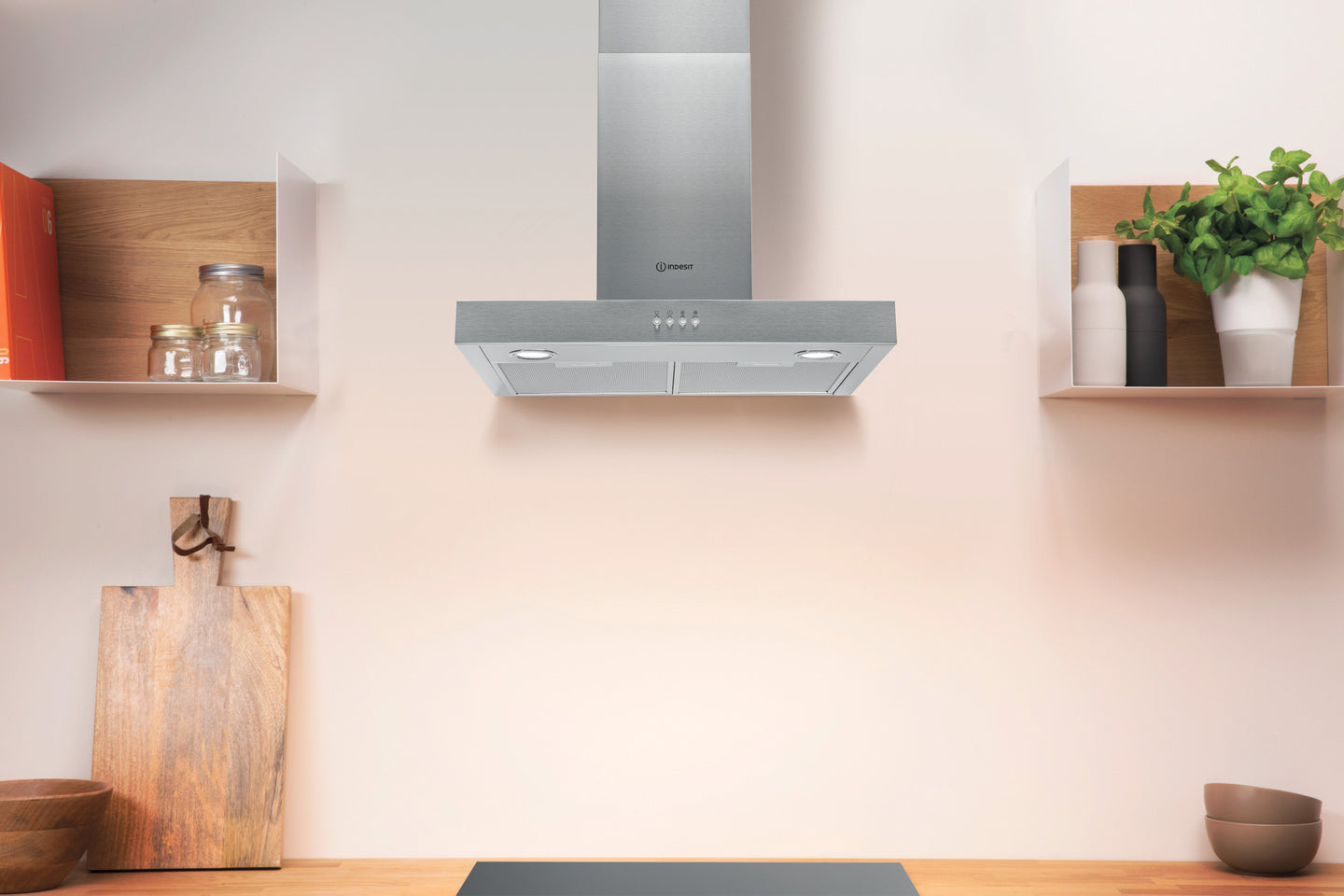Indesit IHBS 6.5 LM X afzuigkap Muurmontage Roestvrijstaal 432 m³/uur D
