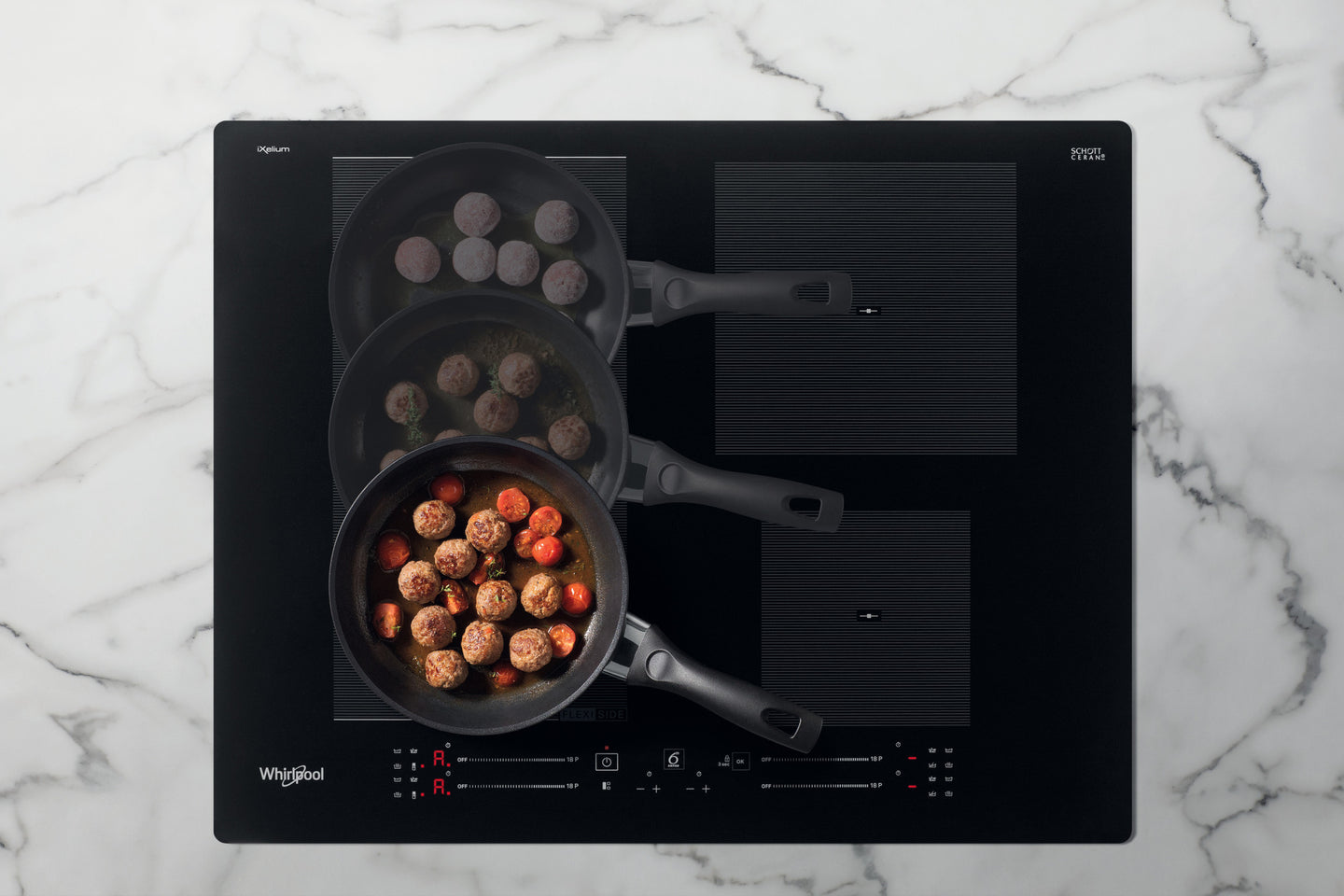 Whirlpool WF S9365 BF/IXL kookplaat Zwart Ingebouwd 65 cm Inductiekookplaat zones 4 zone(s)