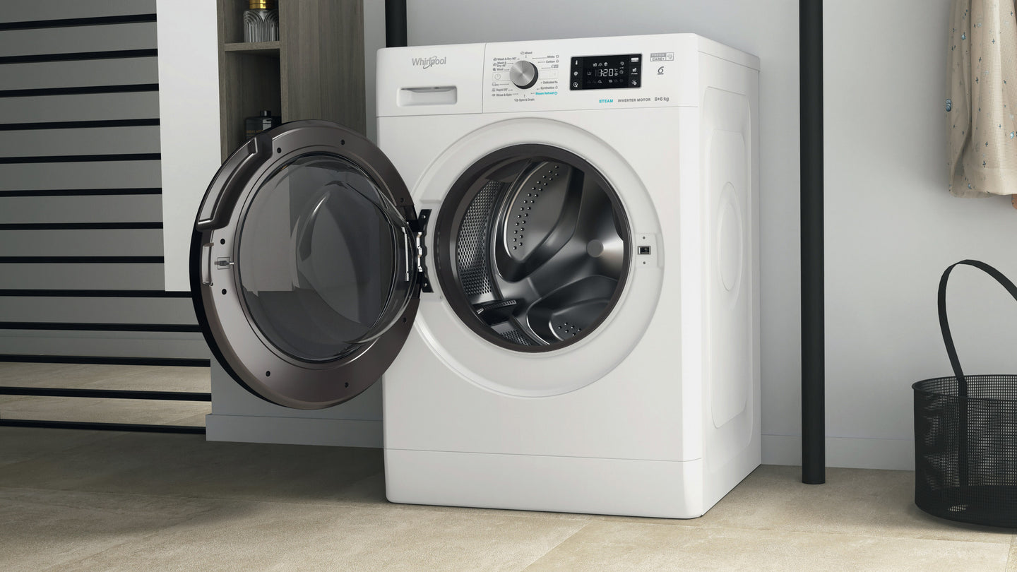 Whirlpool FFWDB 864349 BV EE Was-droogcombinatie Vrijstaand Voorbelading Wit D