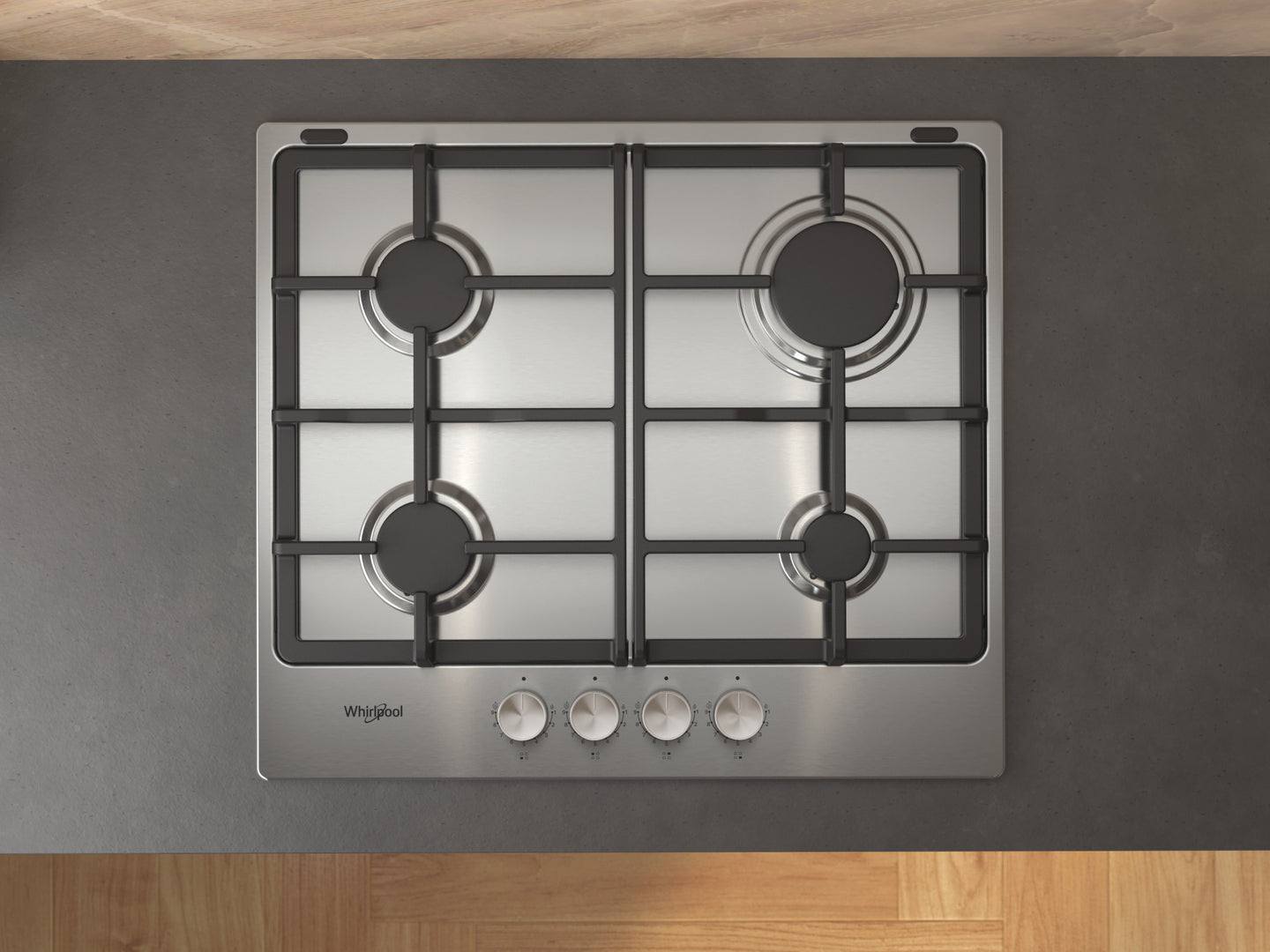 Whirlpool gaskookplaat: 4 gaspitten - TGML 660 IX NL