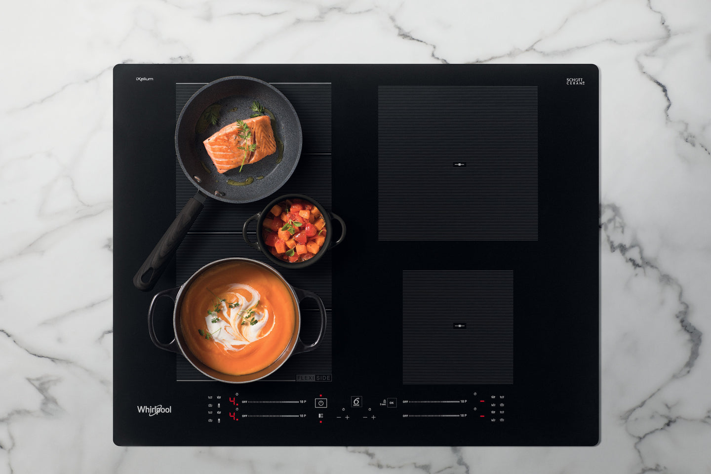 Whirlpool WF S9365 BF/IXL kookplaat Zwart Ingebouwd 65 cm Inductiekookplaat zones 4 zone(s)