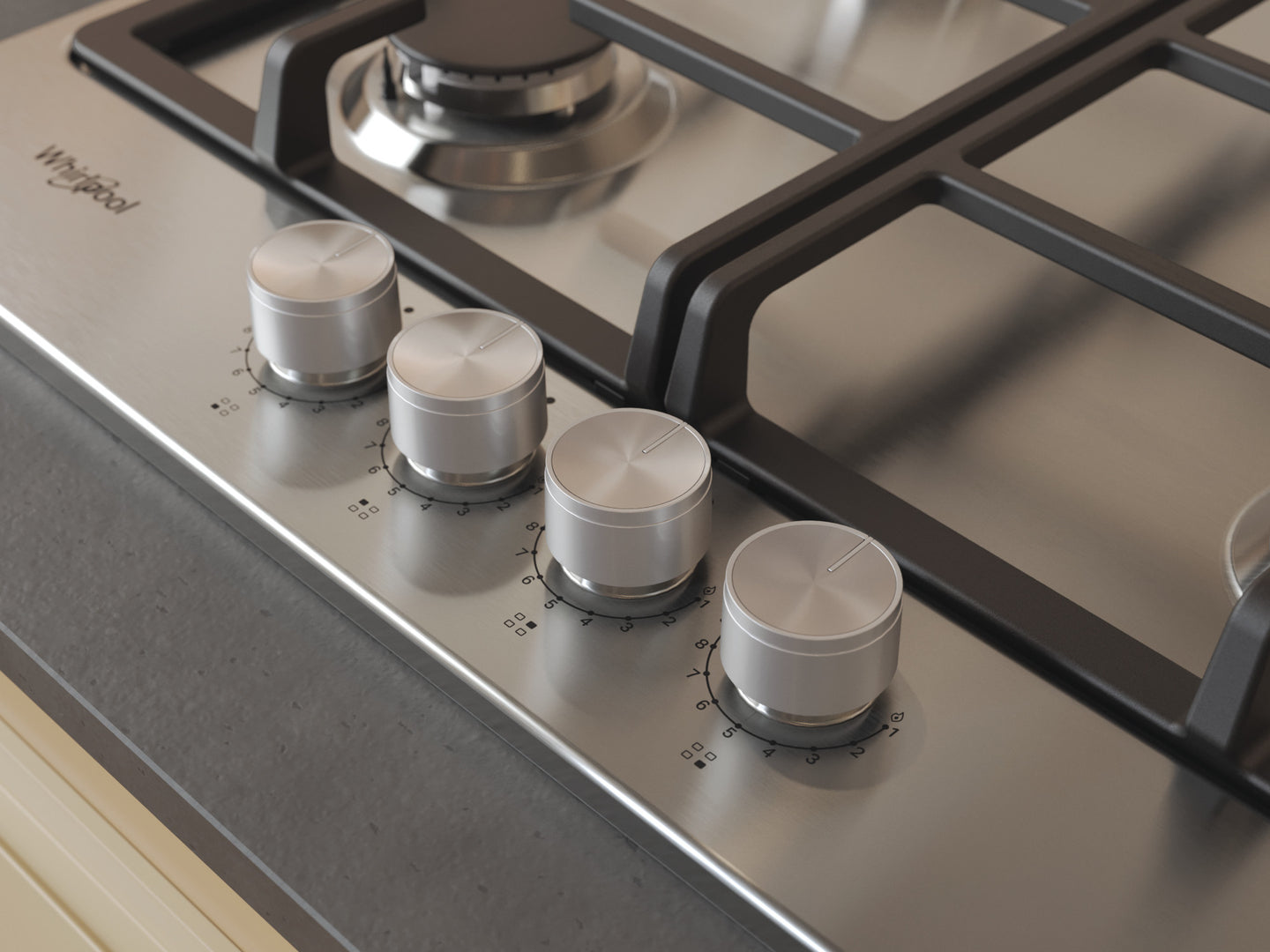 Whirlpool gaskookplaat: 4 gaspitten - TGML 660 IX NL