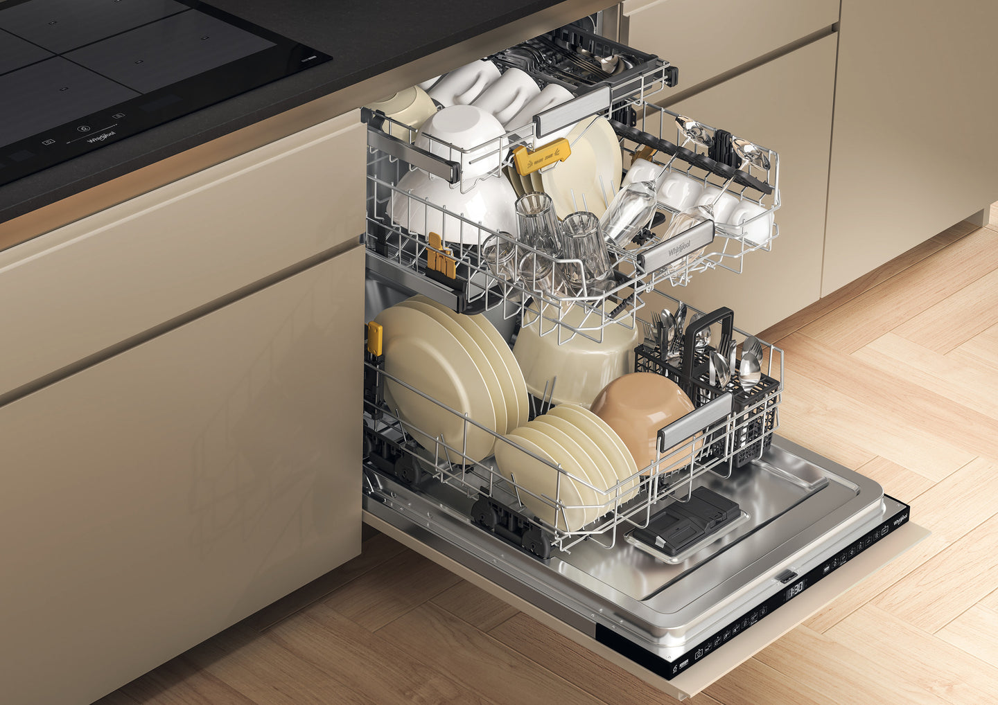 Whirlpool W8I HF58 TUS Volledig ingebouwd 14 couverts B