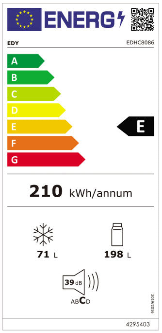 Edy koelvriescombinatie EDHC8086