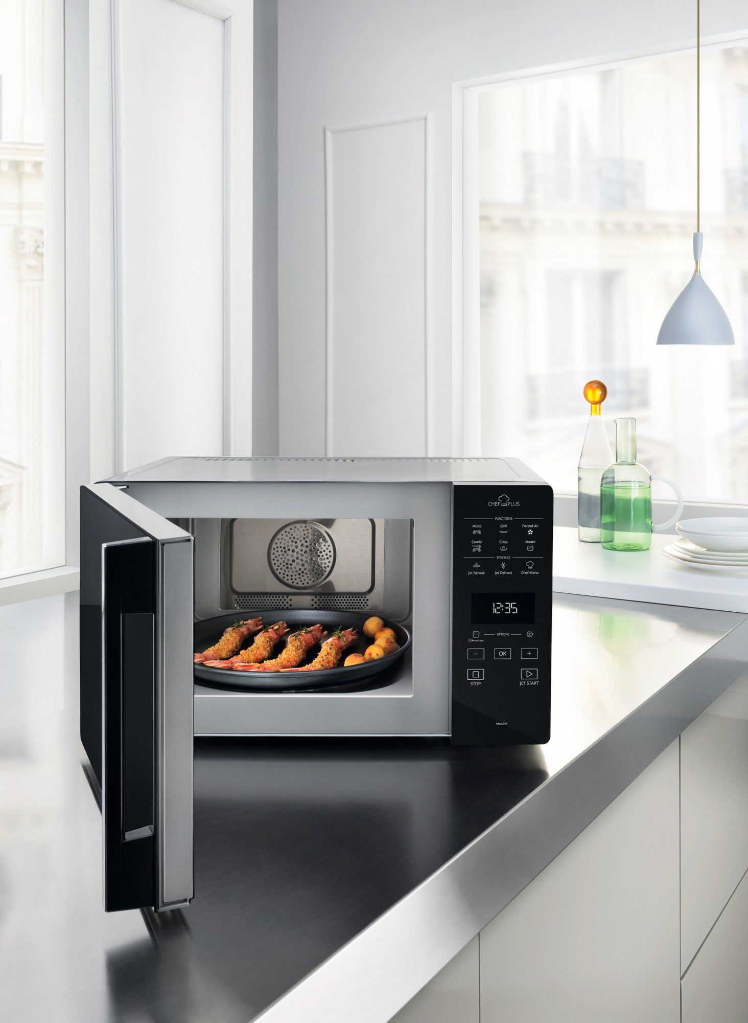 Whirlpool Chef Plus MCP 349 SL Aanrecht Combinatiemagnetron 25 l