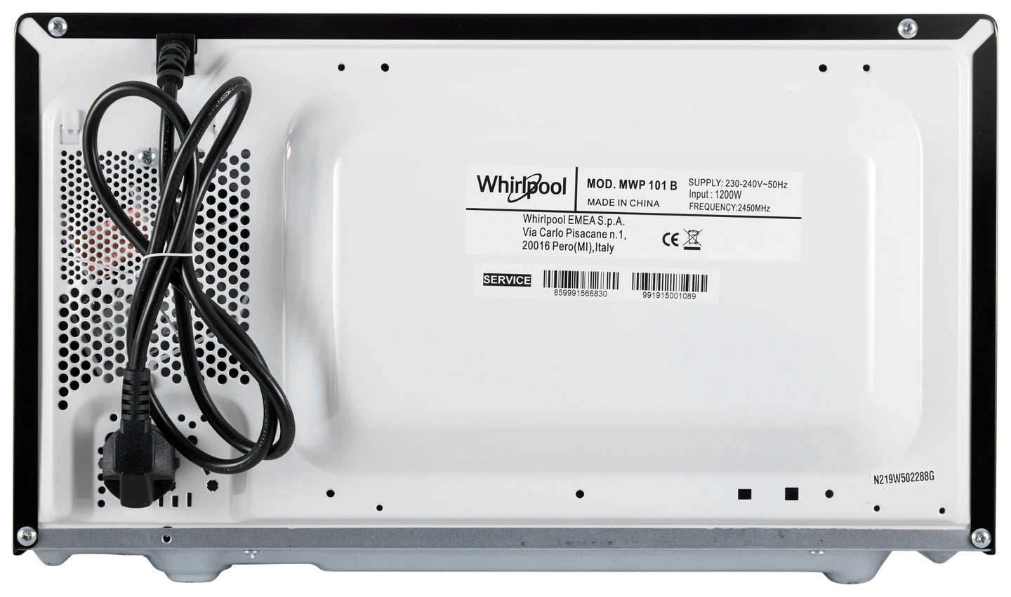 Whirlpool MWP 101 B Aanrecht Solo-magnetron 20 l 700 W Zwart