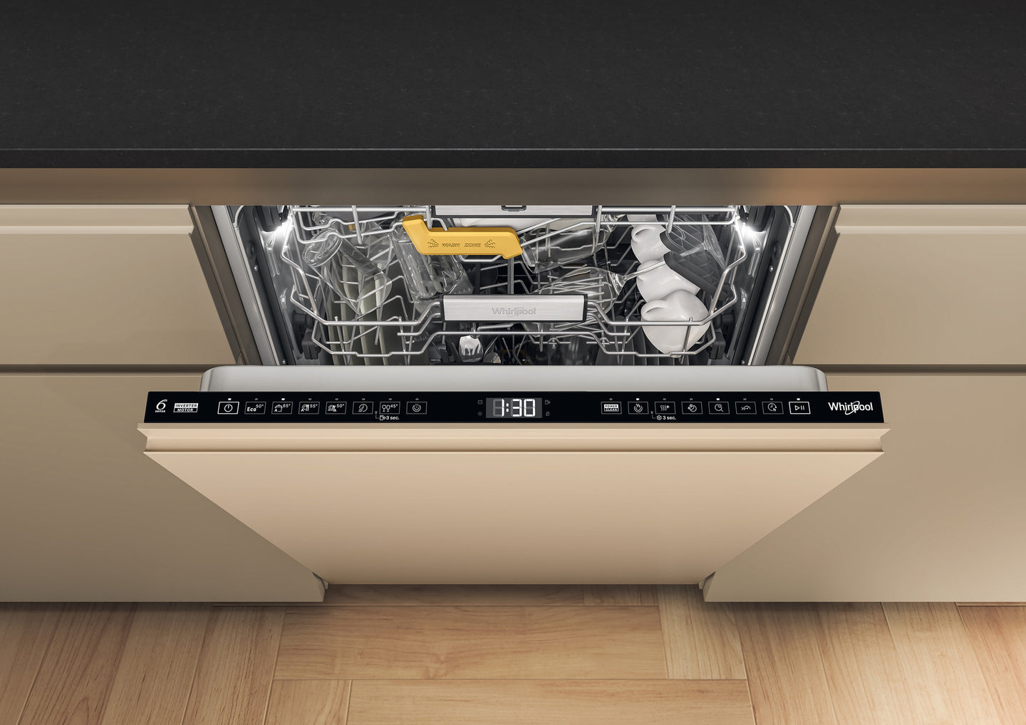 Whirlpool W8I HF58 TUS Volledig ingebouwd 14 couverts B