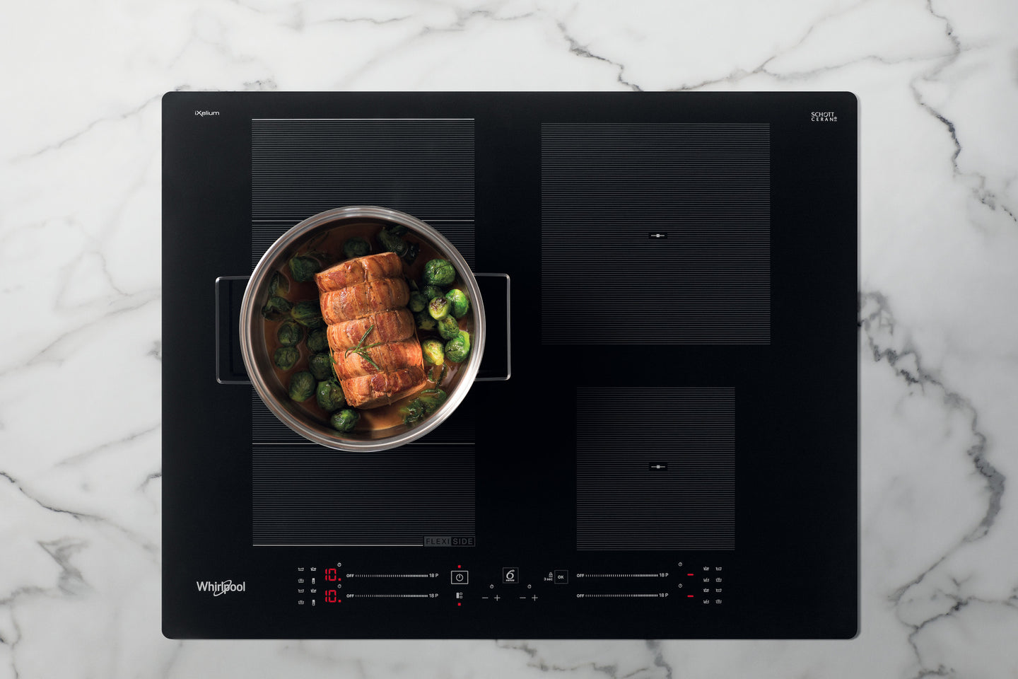 Whirlpool WF S9365 BF/IXL kookplaat Zwart Ingebouwd 65 cm Inductiekookplaat zones 4 zone(s)