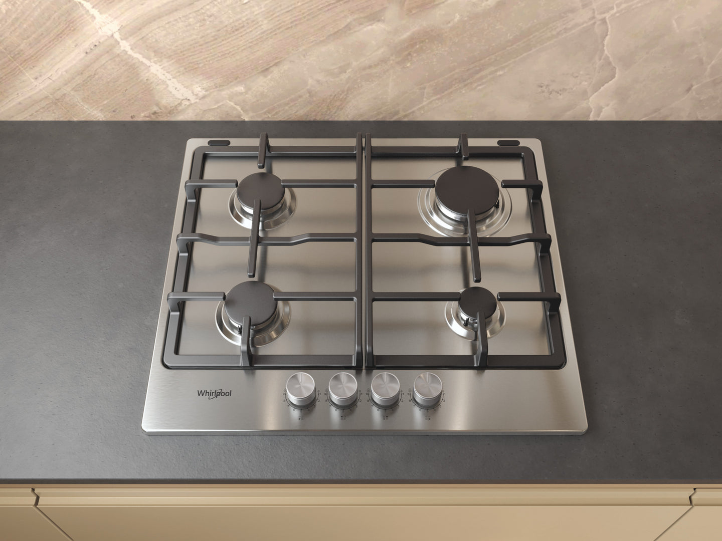 Whirlpool gaskookplaat: 4 gaspitten - TGML 660 IX NL