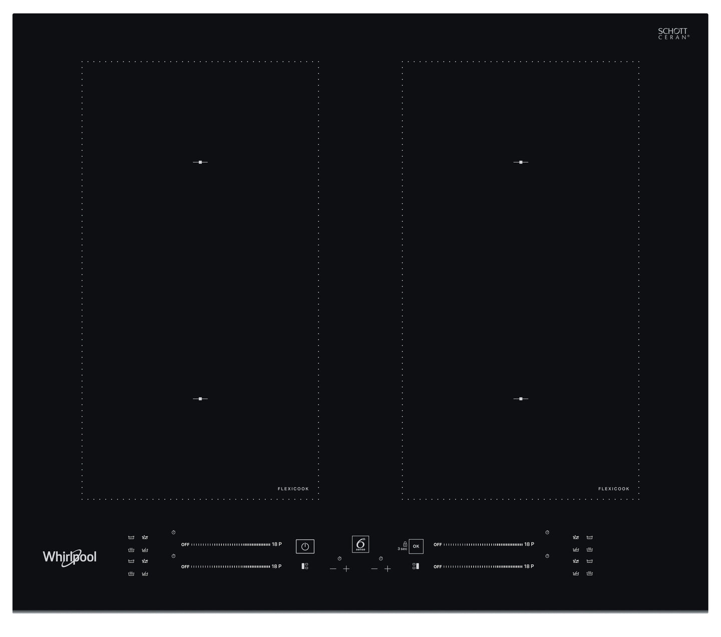 Whirlpool WL S3160 BF kookplaat Zwart Ingebouwd 60 cm Inductiekookplaat zones 4 zone(s)
