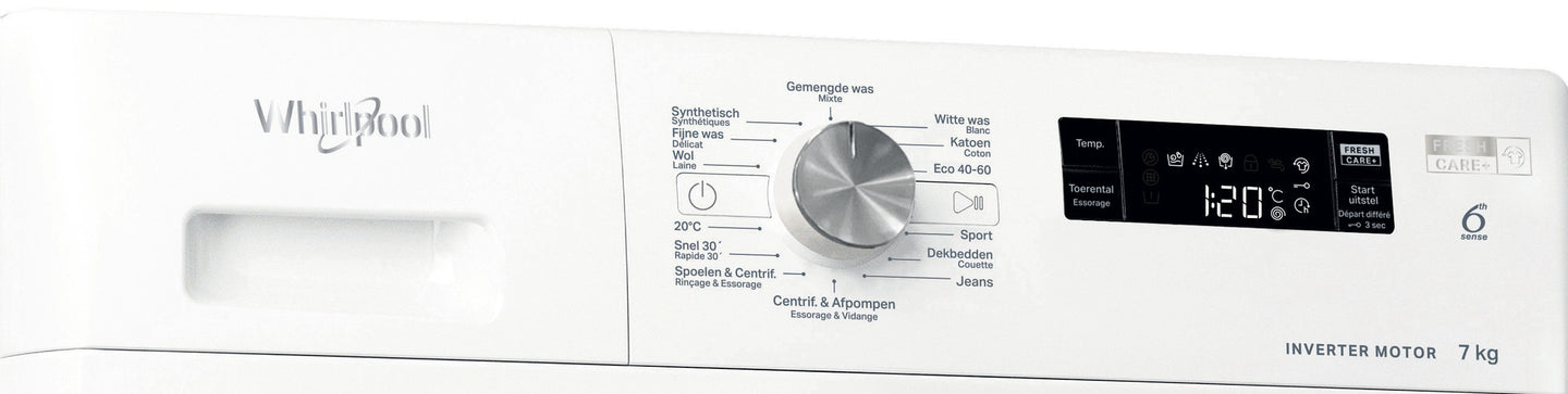 Whirlpool FFSBE 7458 WE F vrijstaande wasmachine