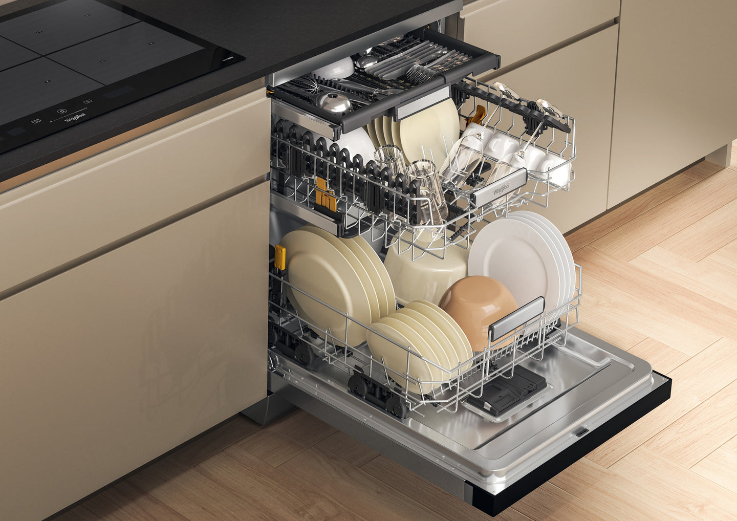 Whirlpool MaxiSpace W7F HS41 X Vrijstaand 15 couverts C