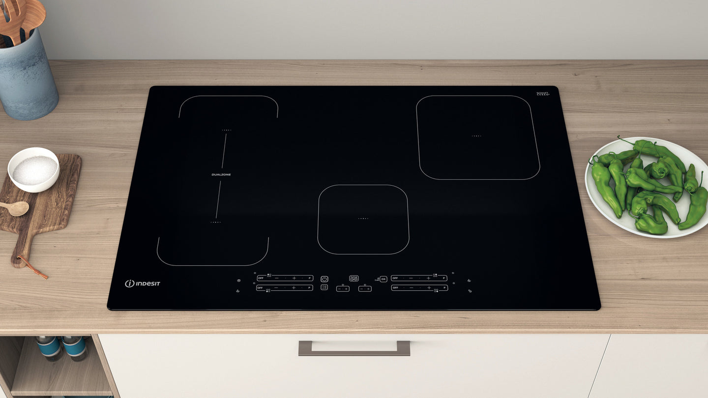 Indesit IB 21B77 NE Zwart Ingebouwd 77 cm Inductiekookplaat zones 4 zone(s)