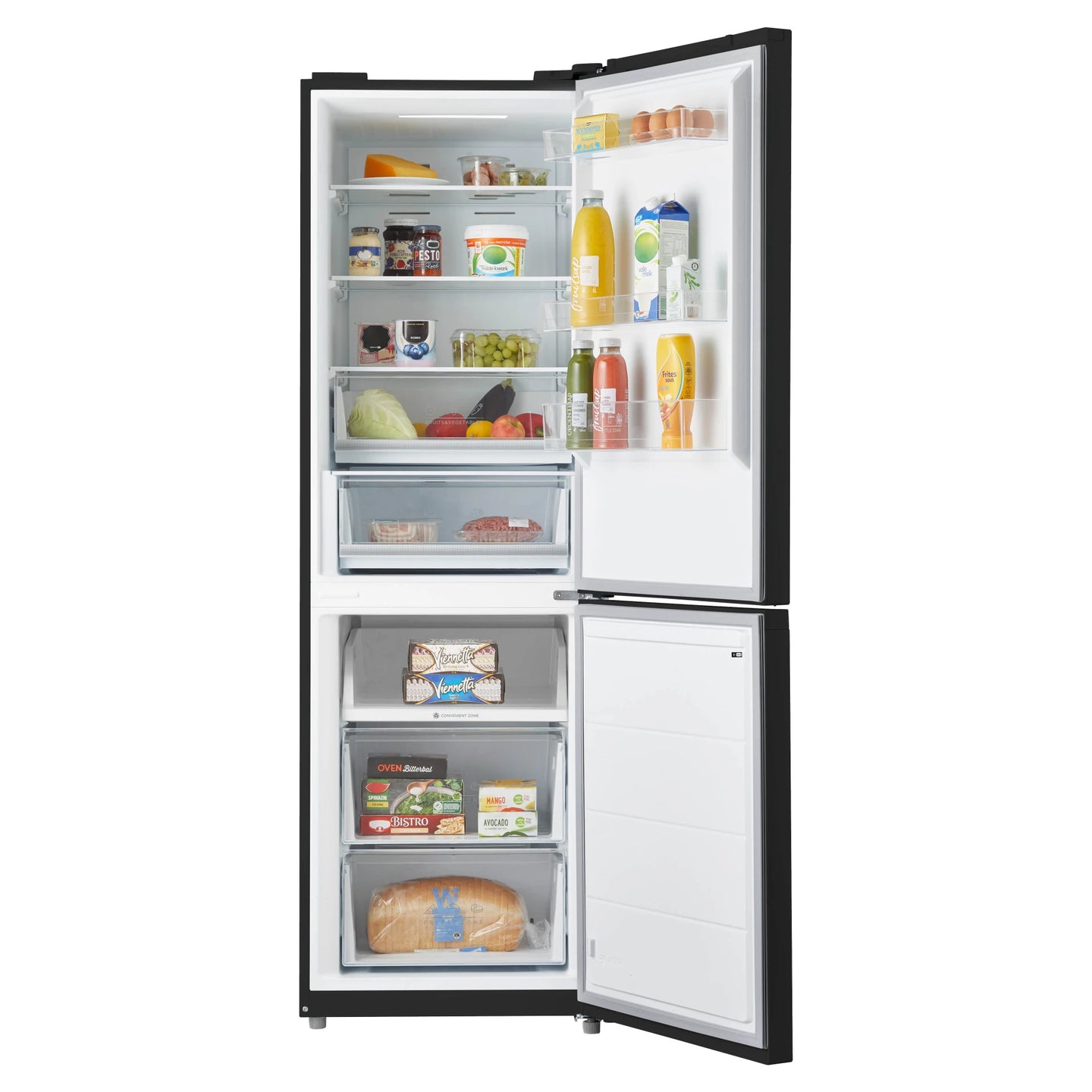 Inventum KV1851B koel-vriescombinatie zwart RVS