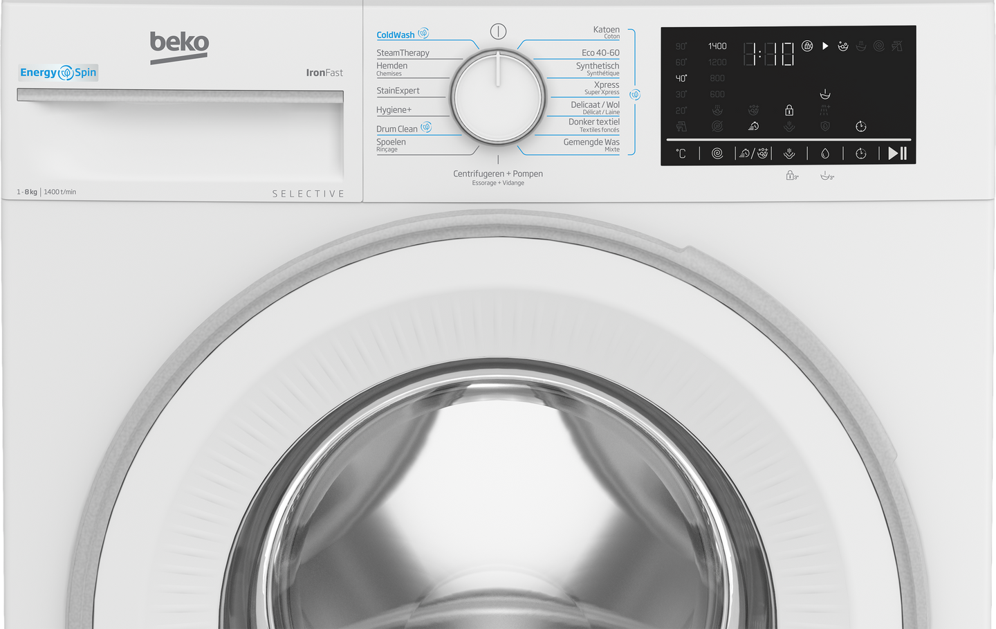 Beko B3WM4841W2 wasmachine selective