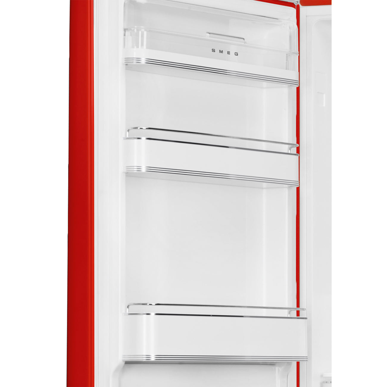 SMEG FAB32LRD6 koel-vriescombinatie met geopend interieur