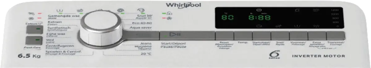 Whirlpool TDLR 65261BS BE detail bediening