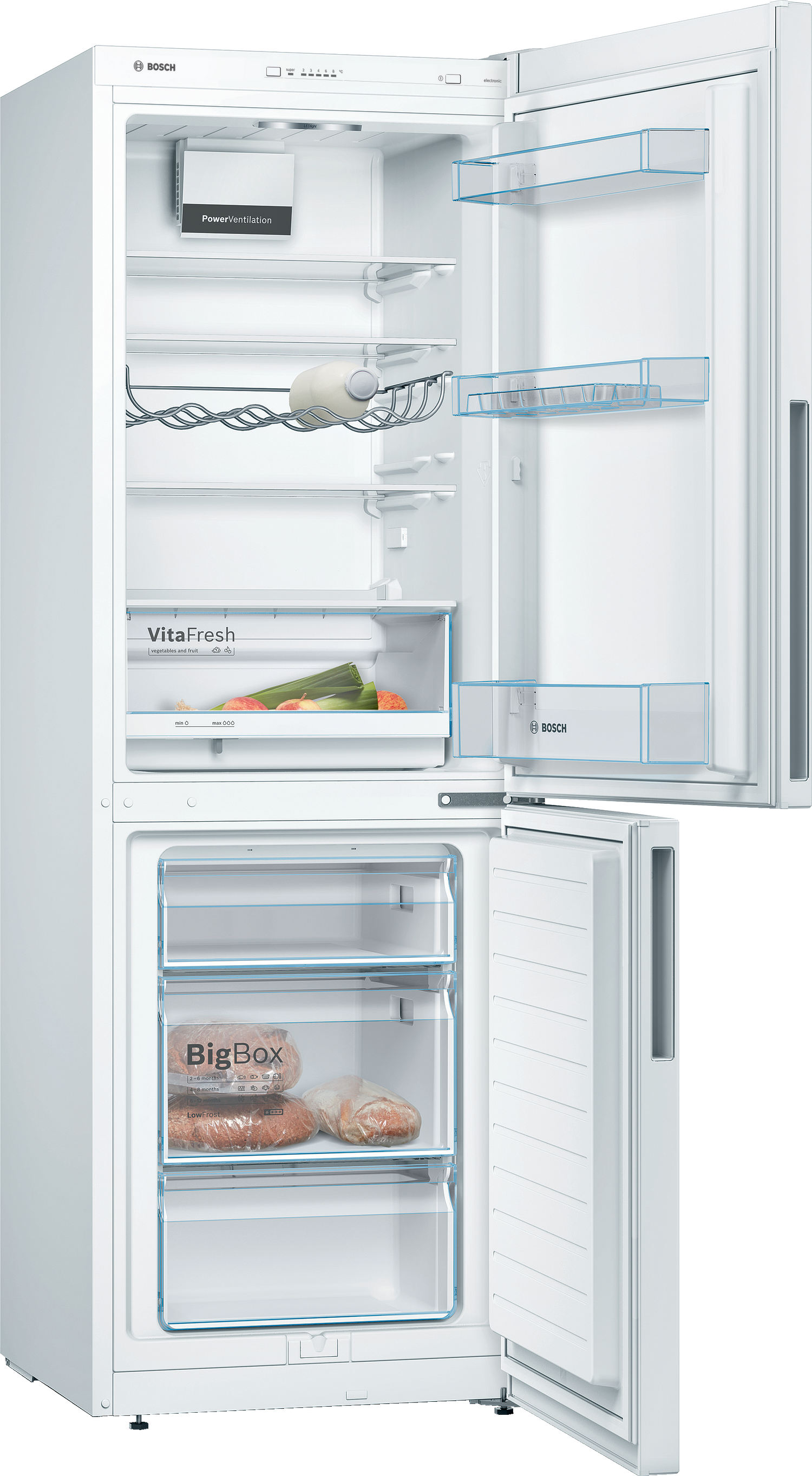 Bosch Serie 4 KGV33VWEAS koel-vriescombinatie Vrijstaand 289 l E Wit