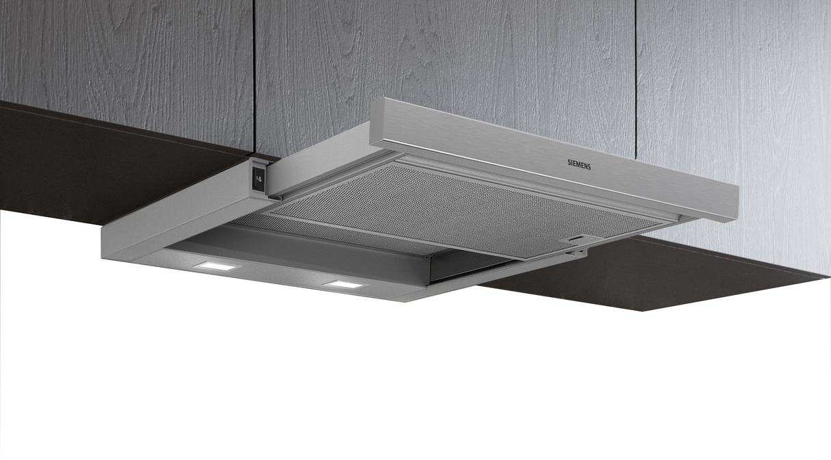 Siemens iQ100 LI64LA521 afzuigkap Semi-inbouw (uittrekbaar) Metallic, Zilver 389 m³/uur B