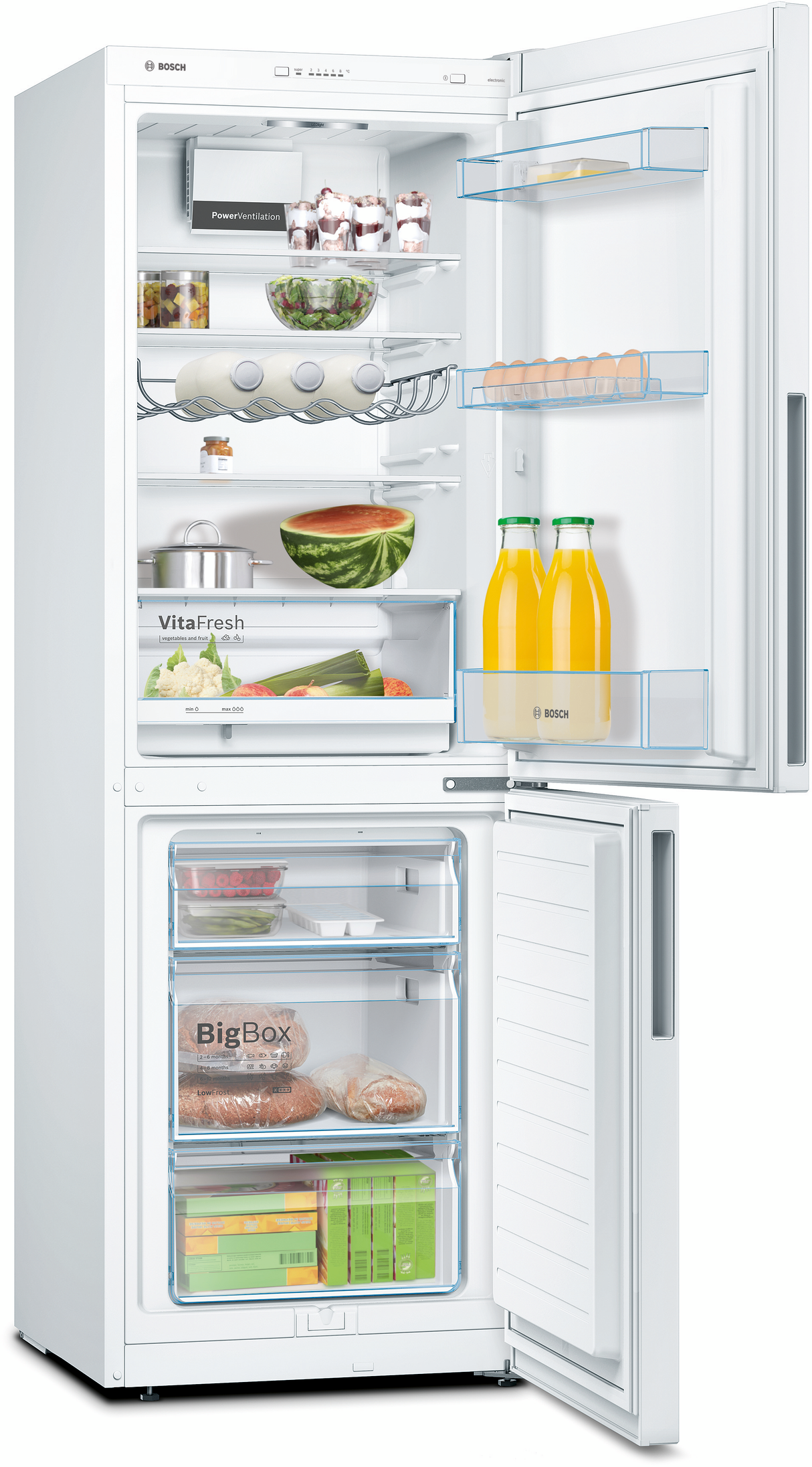 Bosch Serie 4 KGV33VWEAS koel-vriescombinatie Vrijstaand 289 l E Wit