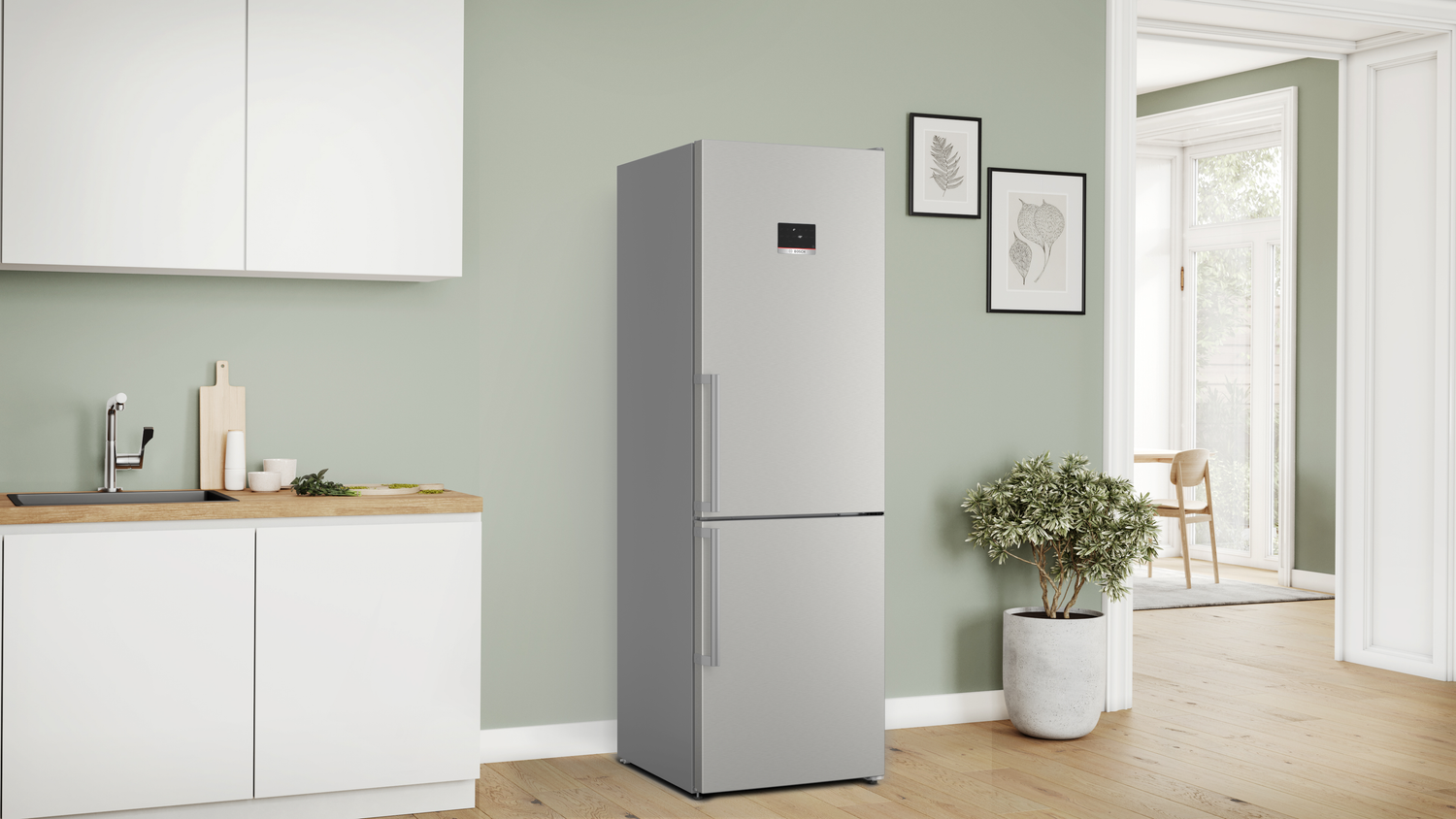 Bosch Serie 4 KGN367ICT koel-vriescombinatie Vrijstaand 321 l C Roestvrijstaal