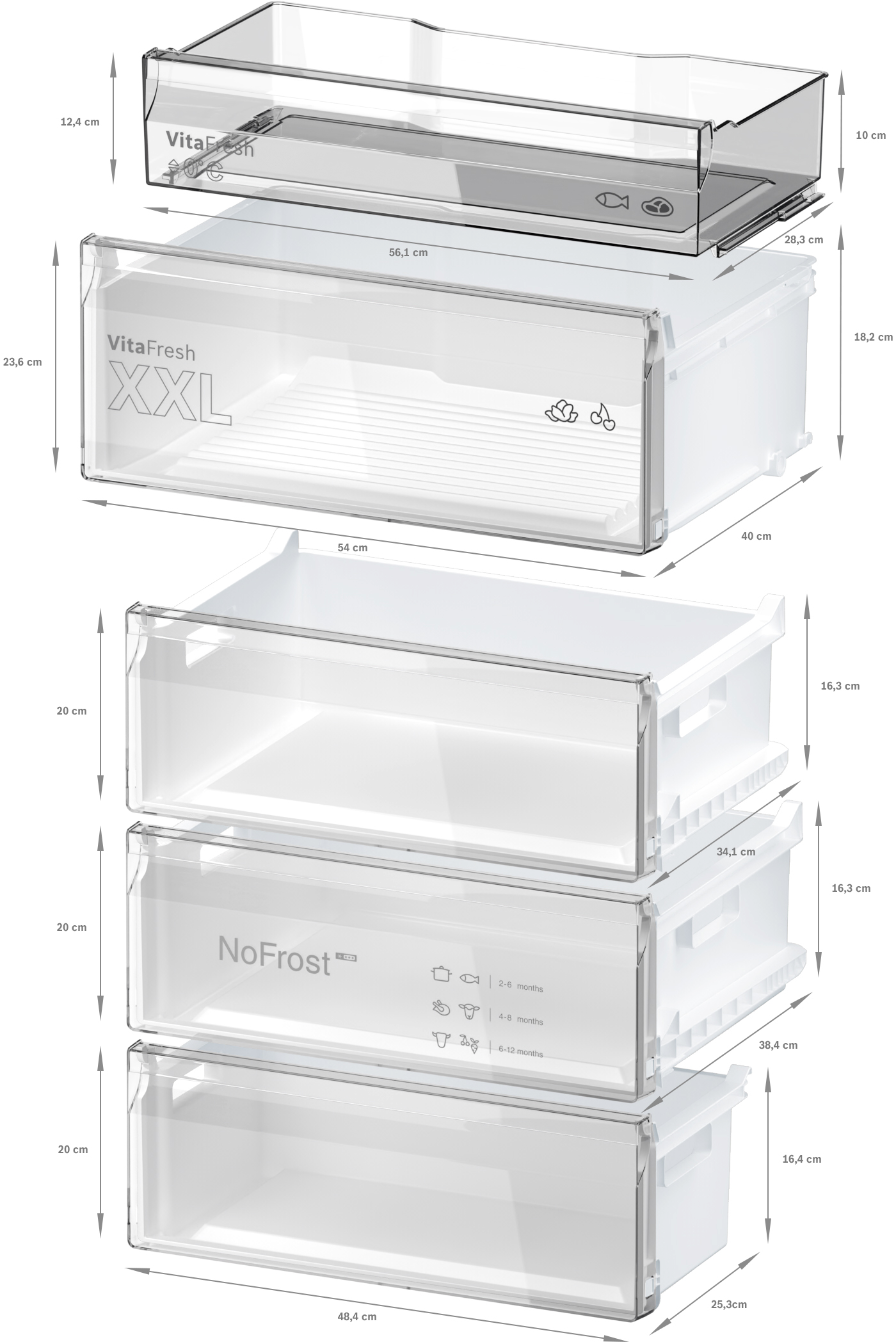 Bosch KGN49EICF koel-vriescombinatie 440 liter