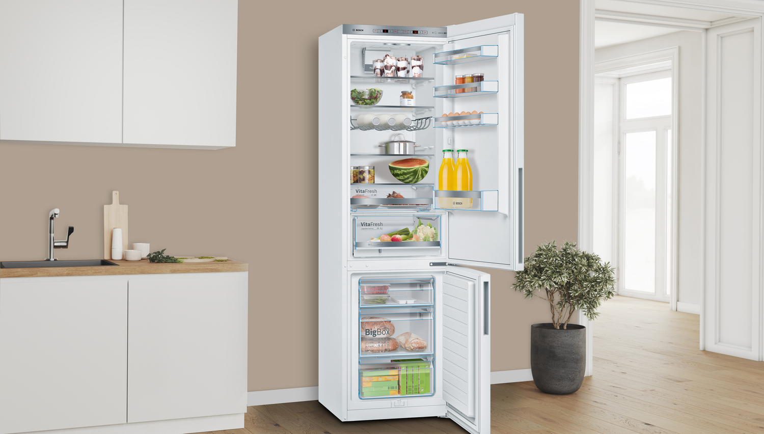 Bosch Serie 6 KGE39AWCA koel-vriescombinatie Vrijstaand 343 l C Wit