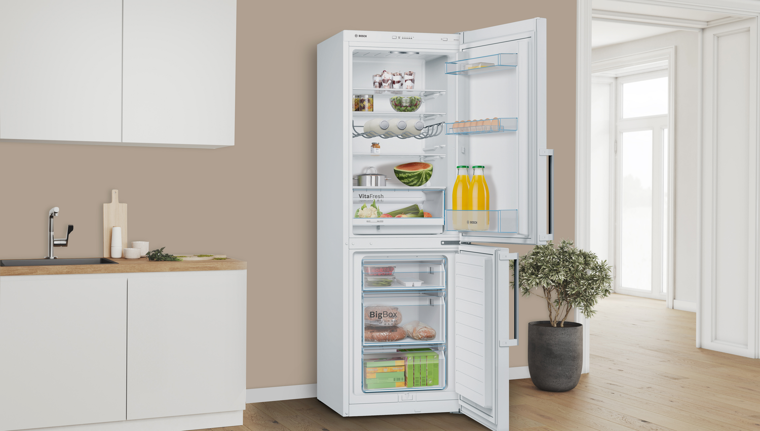 Bosch Serie 2 KGN33NWEB koel-vriescombinatie Vrijstaand 282 l E Wit