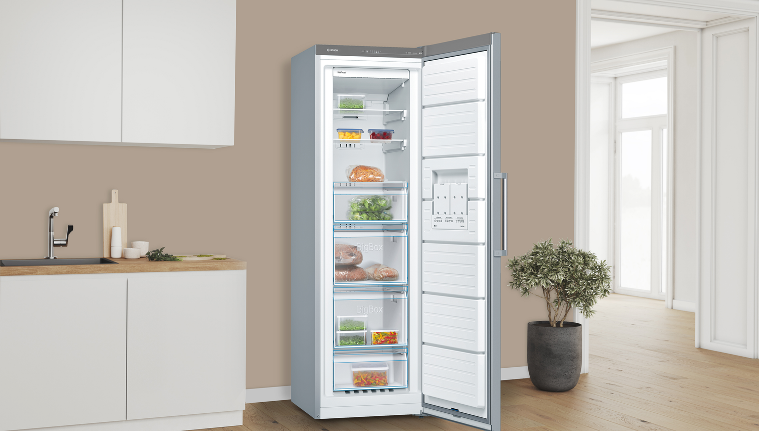 Bosch GSN33VLEP diepvriezer Vrieskast Vrijstaand 225 l E Roestvrijstaal