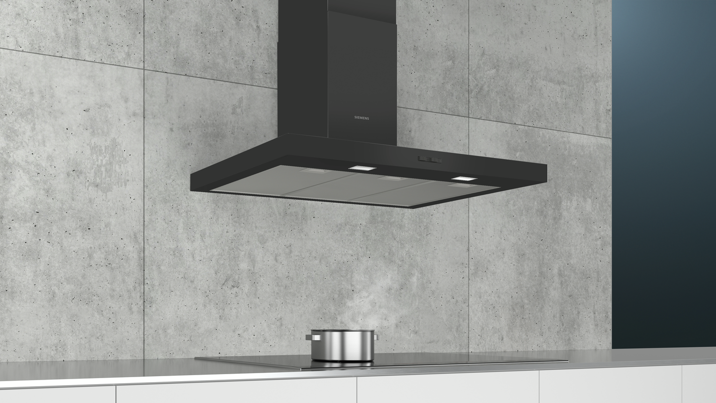 Siemens LC96BBC60 zwarte wandschouwkap 90 cm