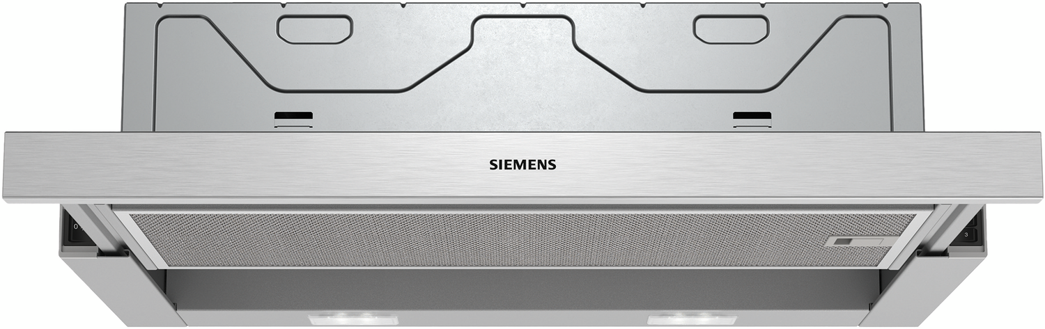 Siemens iQ100 LI64MB521 afzuigkap Semi-inbouw (uittrekbaar) Grijs, Zilver 389 m³/uur A+++