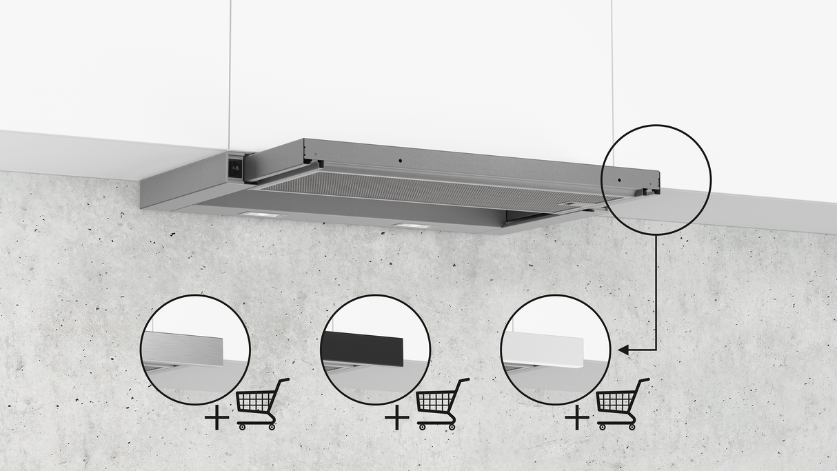 Siemens iQ100 LI64LA521 afzuigkap Semi-inbouw (uittrekbaar) Metallic, Zilver 389 m³/uur B