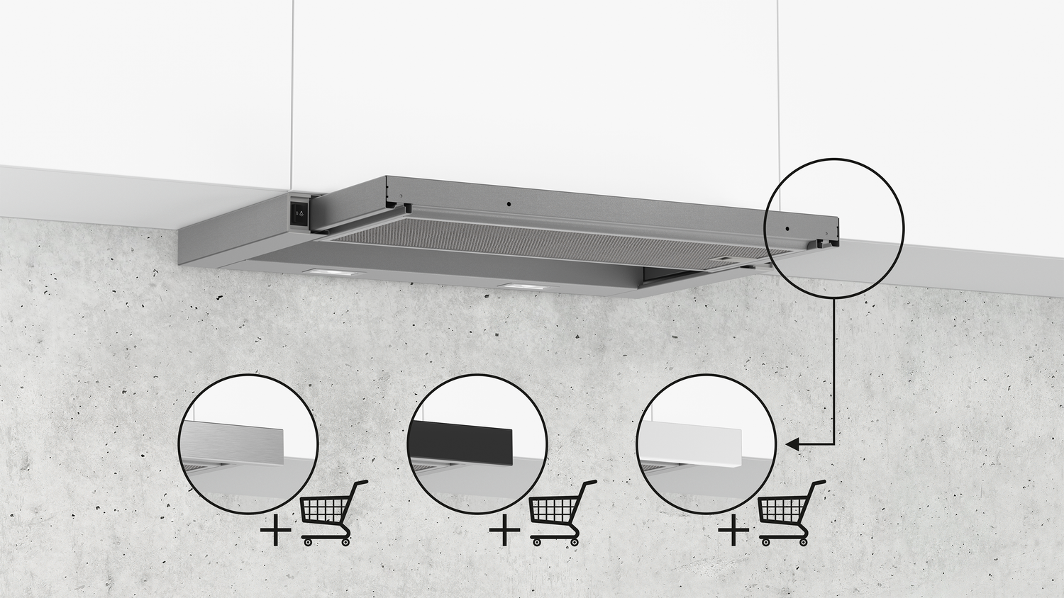 Siemens iQ100 LI64LA521 afzuigkap Semi-inbouw (uittrekbaar) Metallic, Zilver 389 m³/uur B